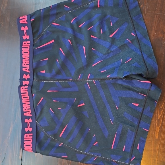 Under Armour Pink and Black Athletic Shorts for Performance - Picture 2 of 2